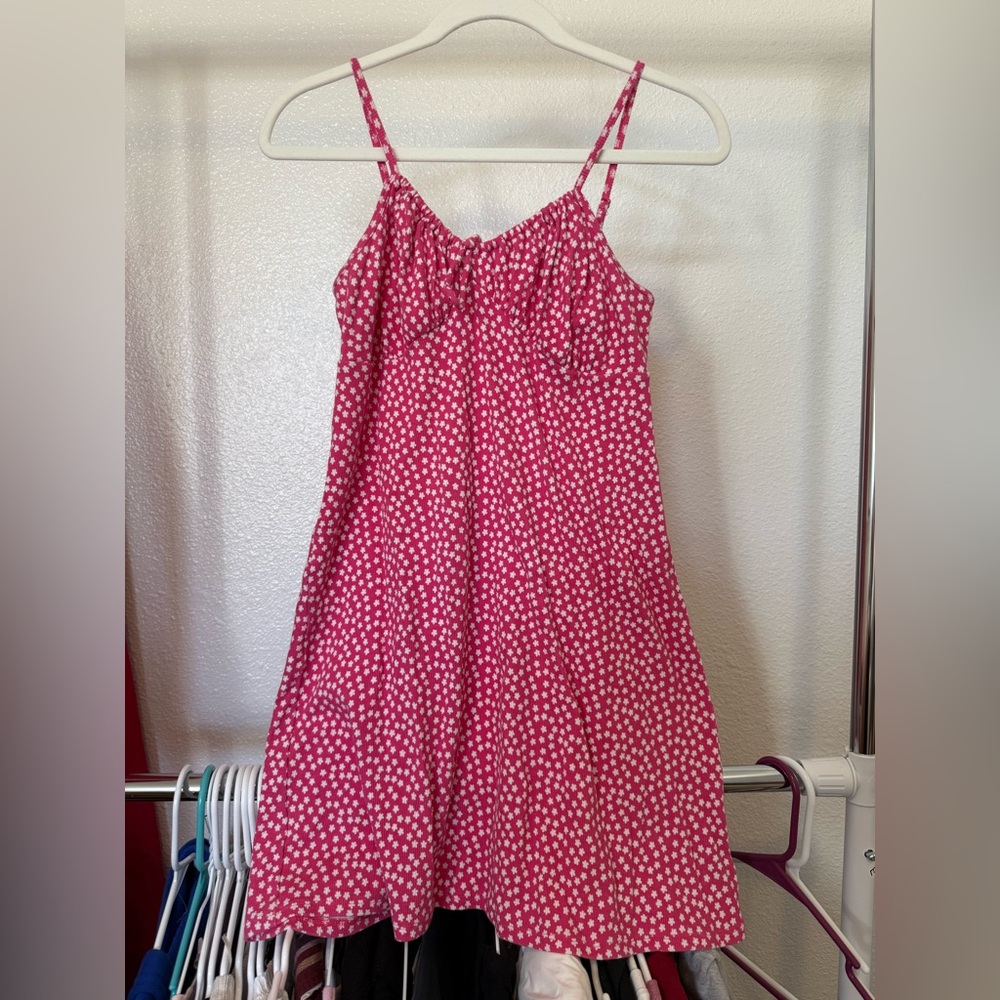 American Eagle Outfitters Pink and White Mini Dress